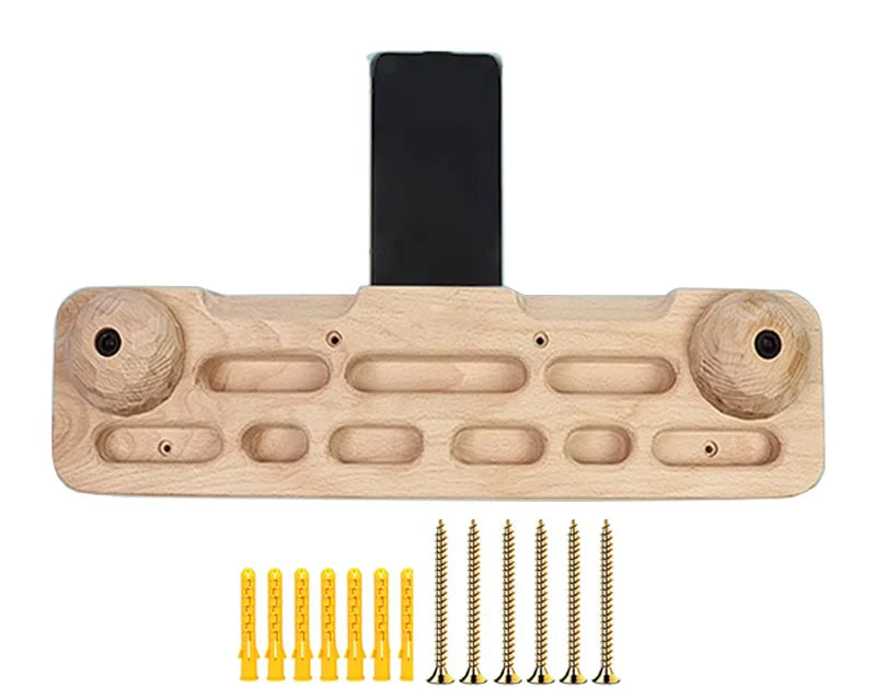 Wooden Climbing Fingerboard Climbing Hangboard Multi-functional Can Put Mobile Phone Pull-up Gym Equipment Indoor  Fitness