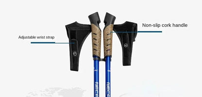 Nordic Telescopic Walking Poles 2PcsTrek Pole Aluminum Alloy Shooting Cane Strong Locking Walking Pole Lightweight Hiking Cane