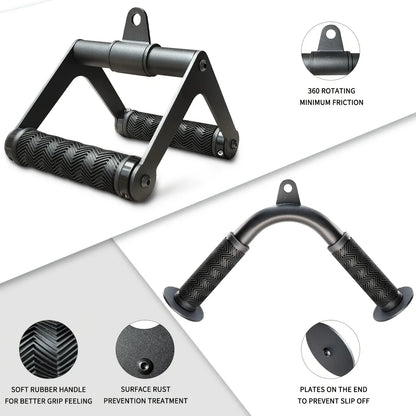 Trainovafit Heavy-Duty Cable Machine Attachments Set for Gym Pulley