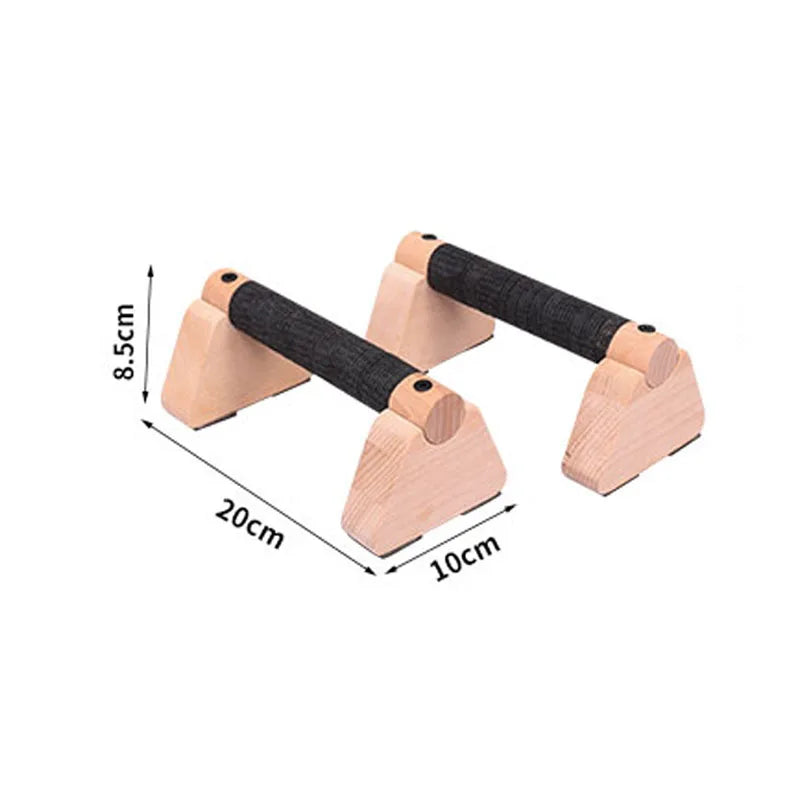 1 Pair Wood Calisthenics Bar Solid Wood Parallettes Push-Up Bar for Home Gym Floor Workouts Bodyweight Training