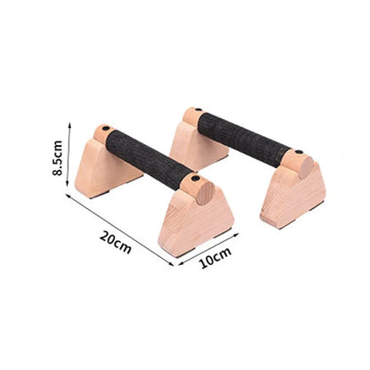 1 Pair Wood Calisthenics Bar Solid Wood Parallettes Push-Up Bar for Home Gym Floor Workouts Bodyweight Training