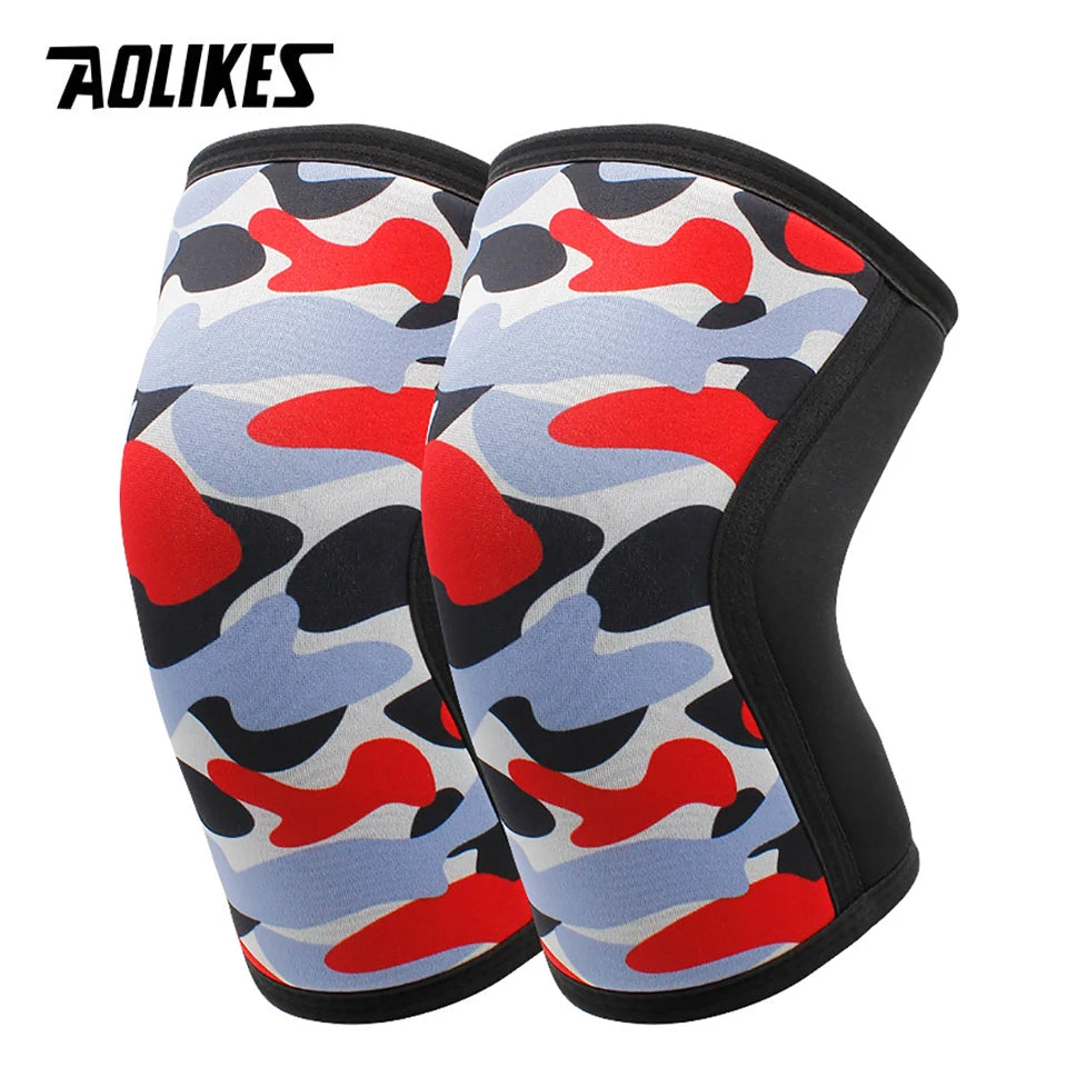 AOLIKES Knee Sleeves for Weightlifting & Powerlifting (7mm Pair) For Men & Women - Knee Wraps for Weight Lifting, Squats