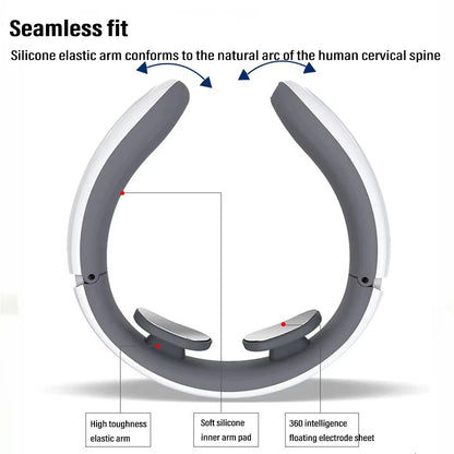 Trainovafit EMS Neck Massager 6-Mode 9-Speed Heat Therapy for Cervical Relief