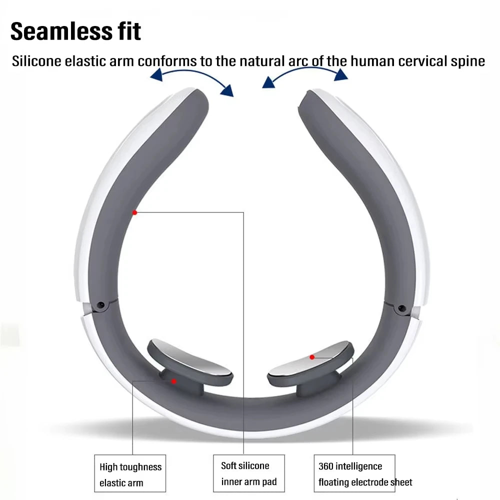 Trainovafit EMS Neck Massager 6-Mode 9-Speed Heat Therapy for Cervical Relief
