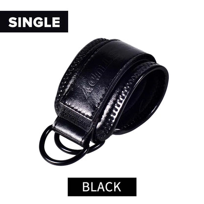Trainovafit PU Leather Double D-Ring Ankle Strap for Cable Machines