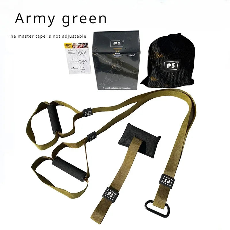 P3-Trx Suspension Training Strap Adjustable Tensioner Trainer Resistance Device Hanging Pulling Rope Home Yoga Fitness Band Belt