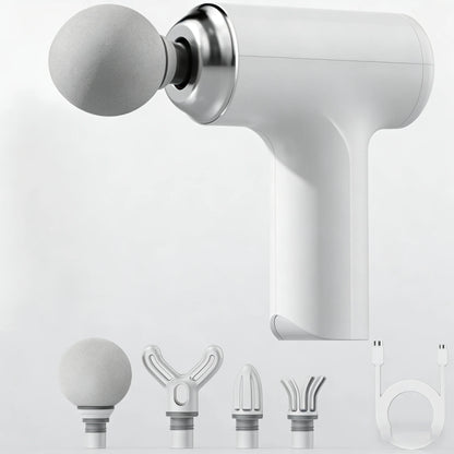 Portable Massage Gun with 4 Interchangeable Heads & LED Display - Full Body Percussion Massager for Deep Muscle Relaxation