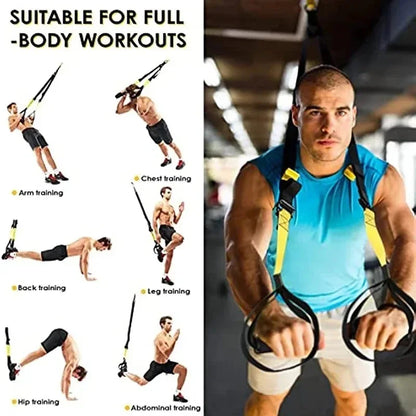 P3-Trx Suspension Training Strap Adjustable Tensioner Trainer Resistance Device Hanging Pulling Rope Home Yoga Fitness Band Belt