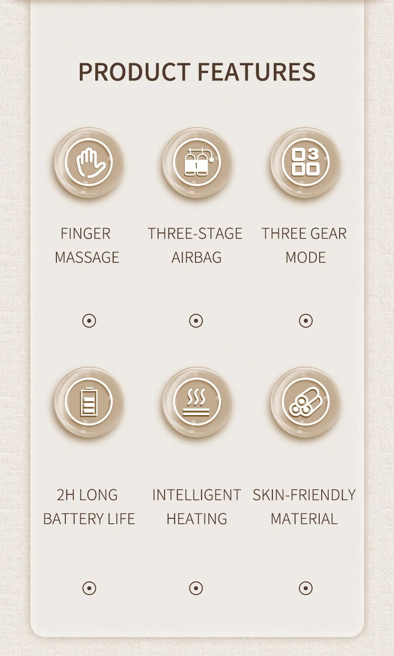 Professional Hand Massager Airbag Compression Finger Wrist Palm Kneading Relaxation Device Electric Hand Massage Tool