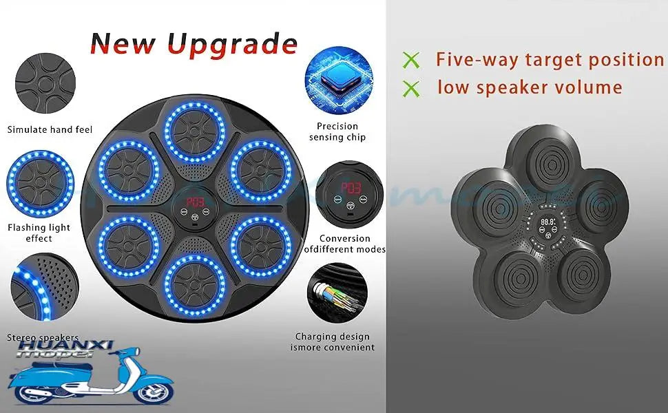 Upgrade Intelligent Music Boxing Machine for Adults & Kids, LED Display & Smart Bluetooth, Wall Mounted Boxing Trainer for Home, Indoor and Gym Use, Have Fun
