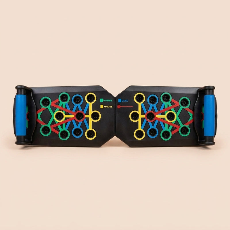 Trainovafit Foldable Multi-Grip Push Up Board with Resistance Bands
